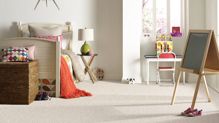 soft textured carpets in a children's bedroom